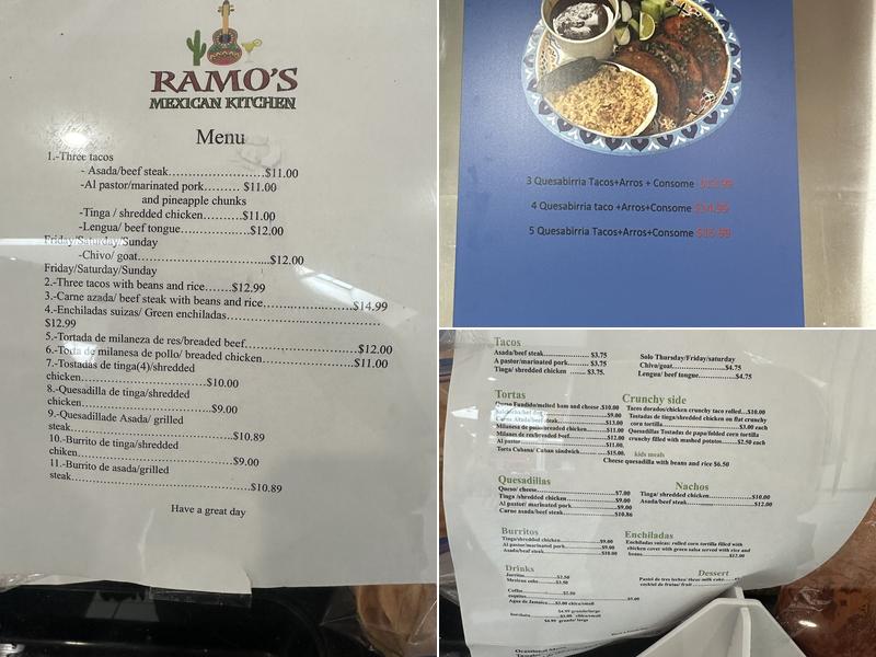 Ramo's Mexican kitchen Menu