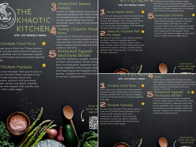Khaotic Kitchen Menu