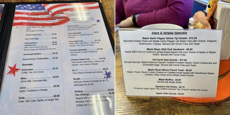 Stars & Stripes Menu