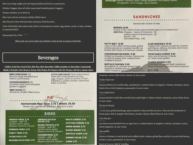 Buffalo Park Station Menu