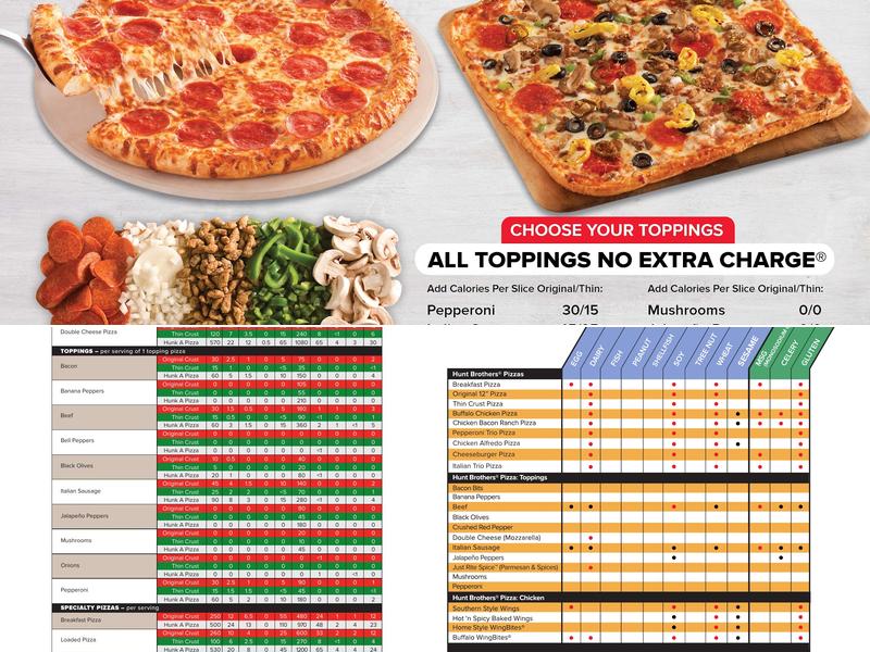 Hunt Brothers Pizza Menu
