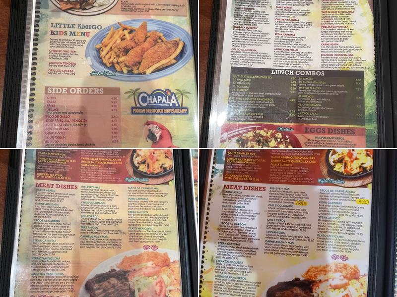 Mi Tierra Menu