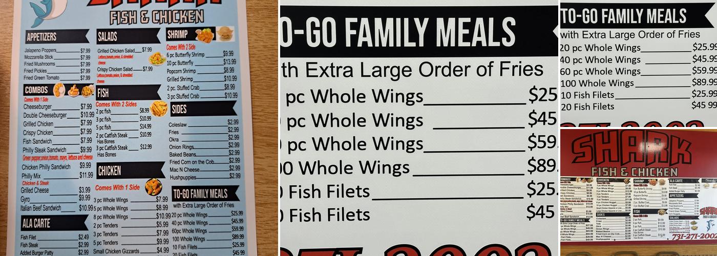 Shark Menu