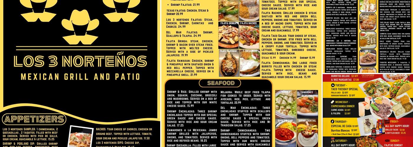 Los 3 Norteños Menu