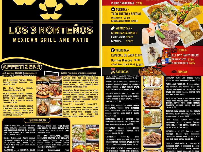 Los 3 Norteños Menu