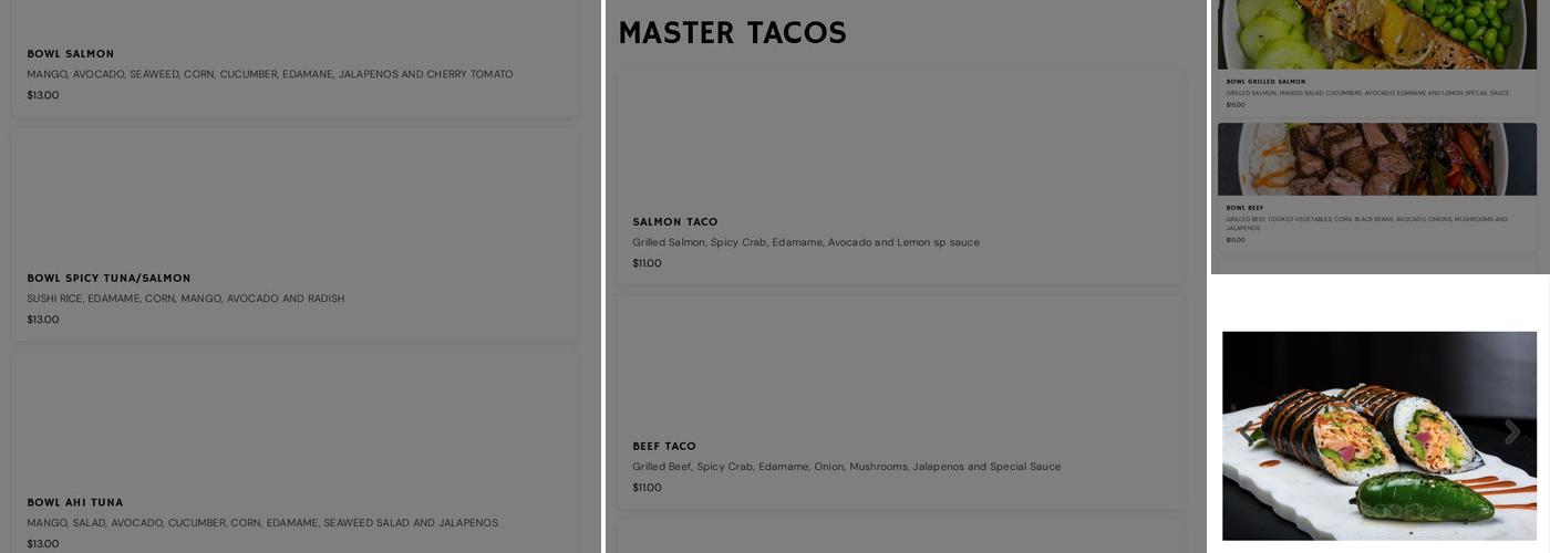 Master Sushi & drive thru Menu
