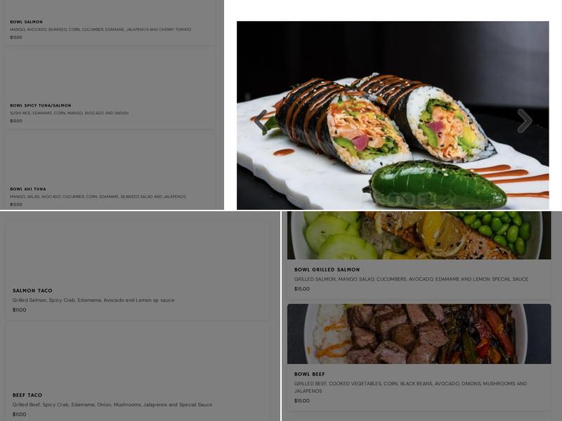 Master Sushi & drive thru Menu