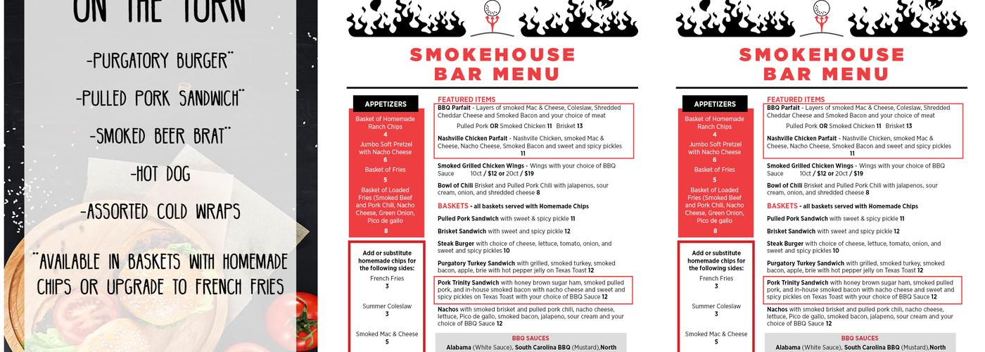 Confessional Smokehouse Menu