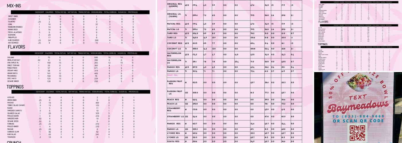 Pokemoto Baymeadows Menu