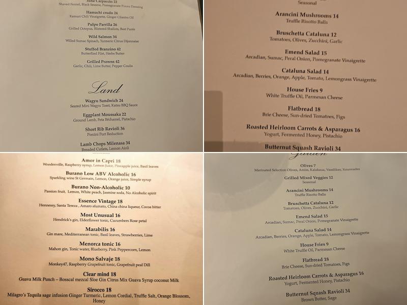 Cataluna Menu