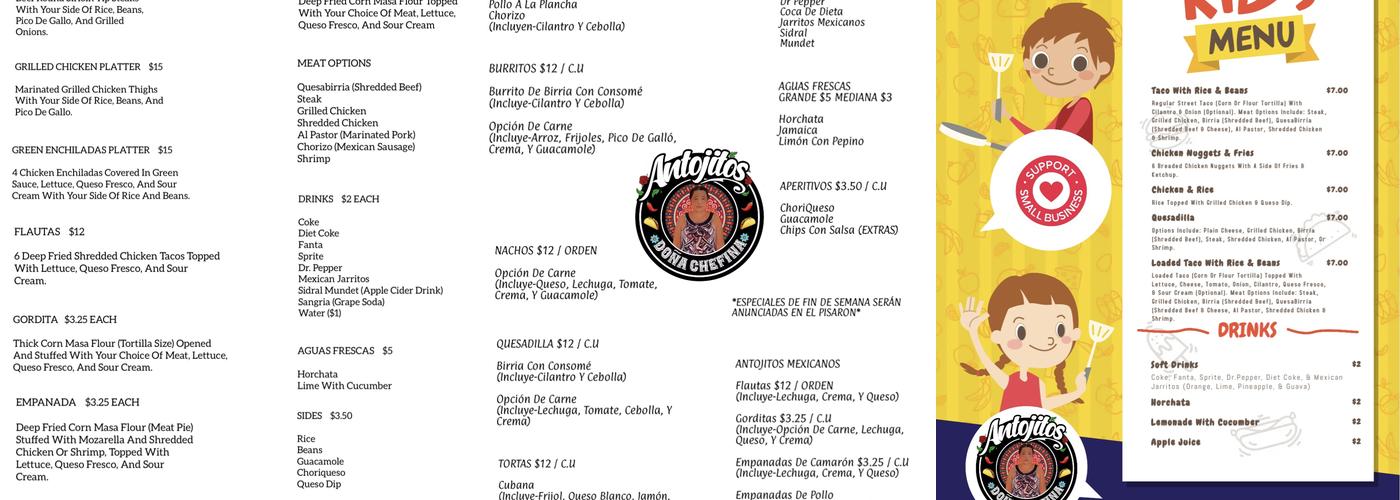 Antojitos Doña Chefina Menu