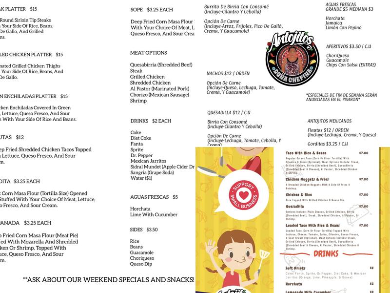 Antojitos Doña Chefina Menu