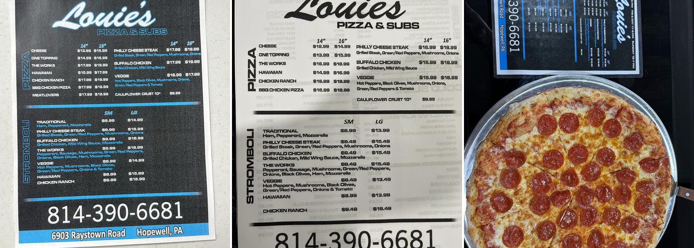 Louie's Pizza & Subs Menu