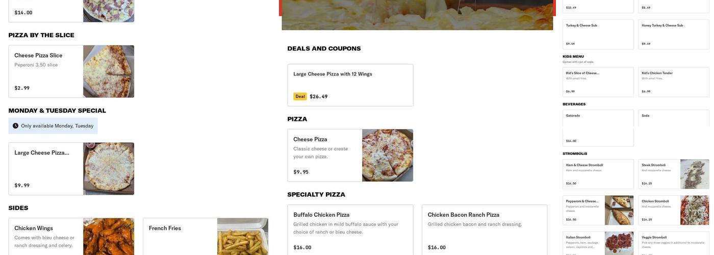 Community Market & Pizza LLC Menu