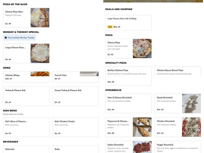 Community Market & Pizza LLC Menu