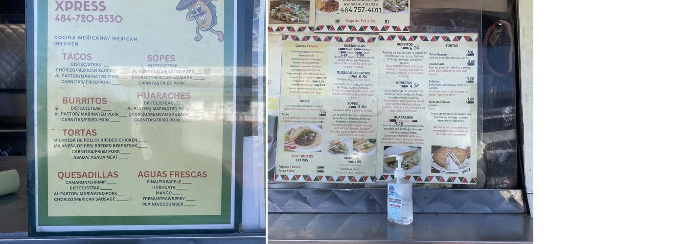 Taquito Xpress Menu