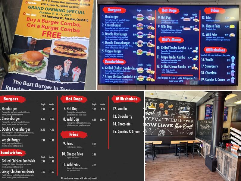 Fred's Burger Menu