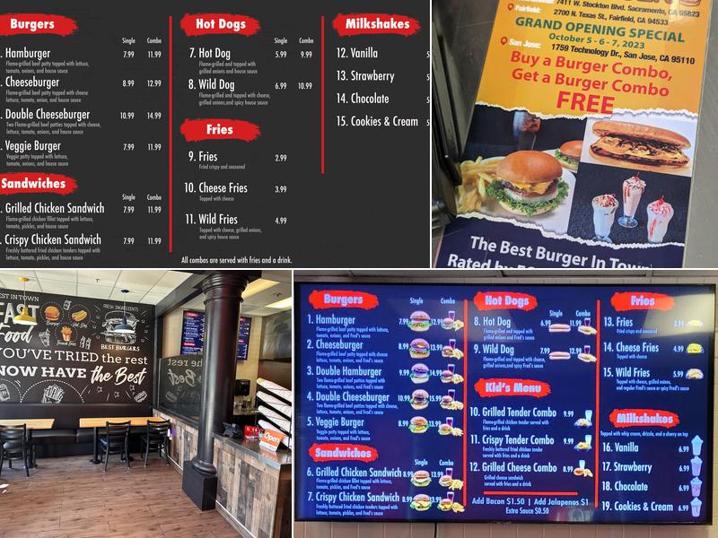 Fred's Burger Menu