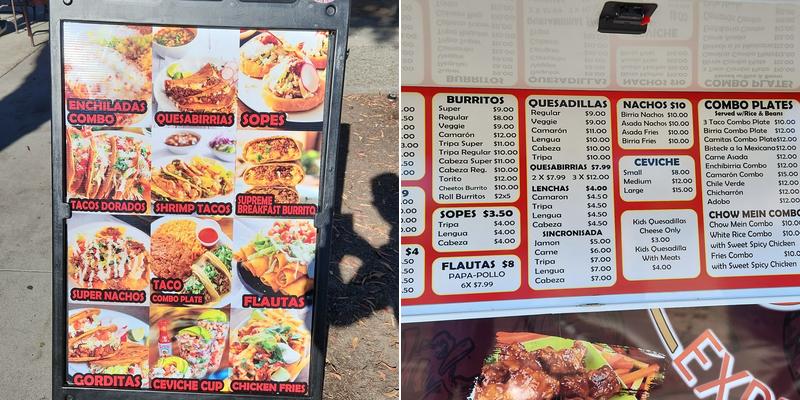 EL JR Express Kitchen Menu