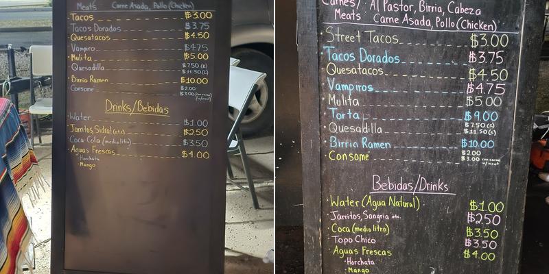 Lalos Tacos Menu