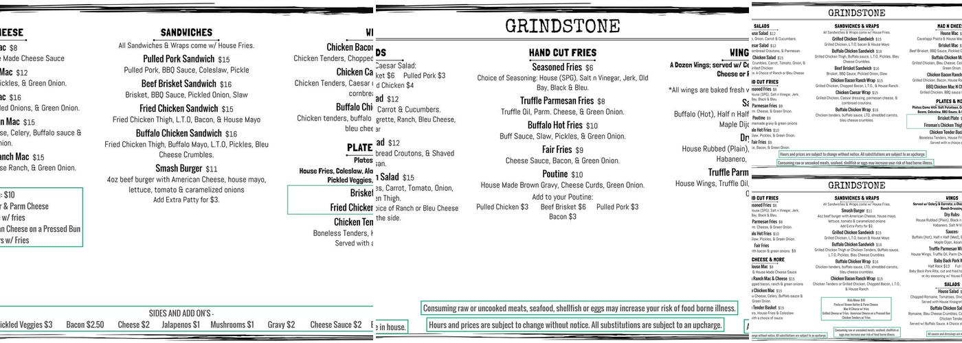 Grindstone Menu