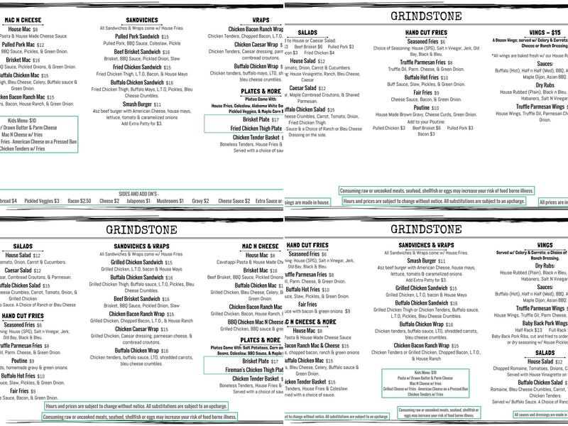Grindstone Menu