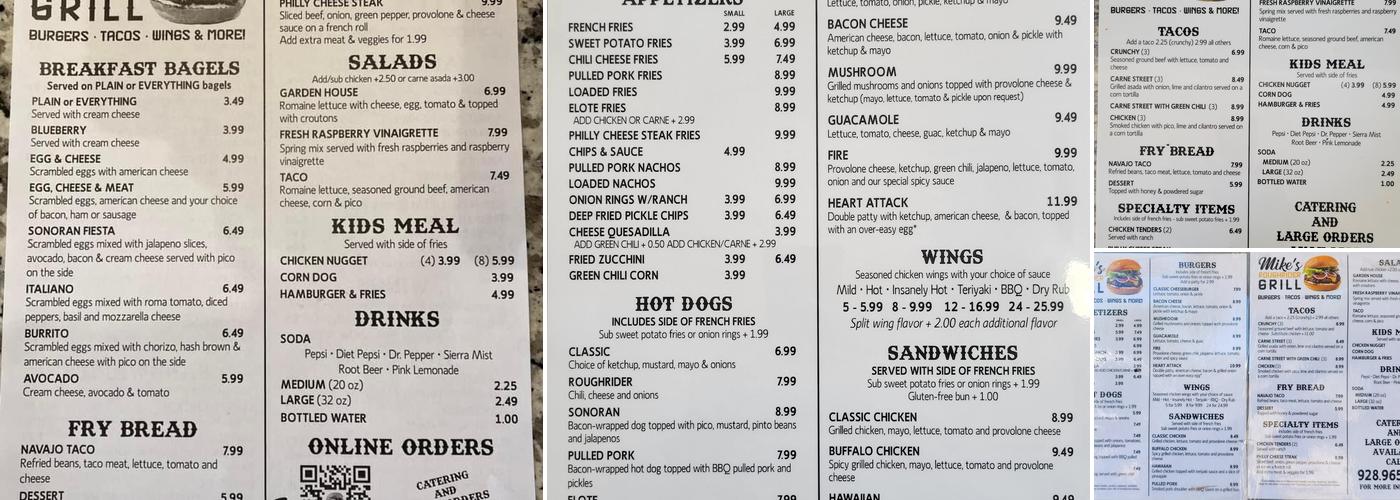 Mike's Grill Menu