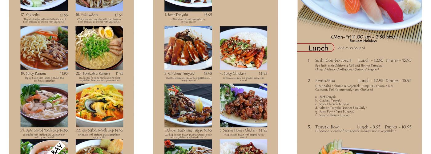 K Sushi Bar and Grill Temecula Menu