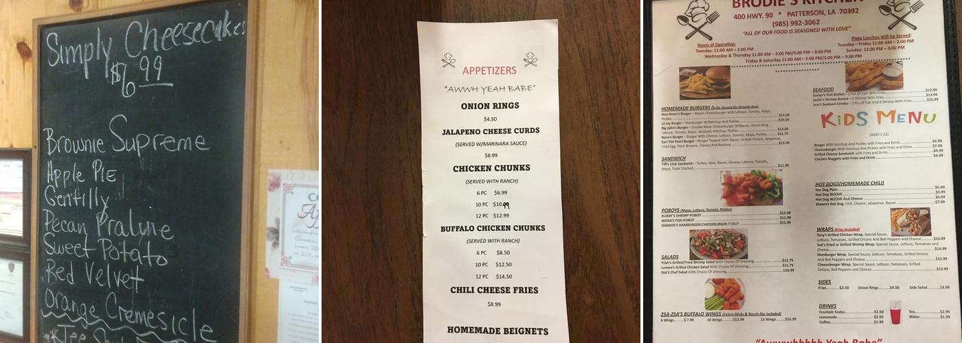 Brodie's Kitchen LLC Menu