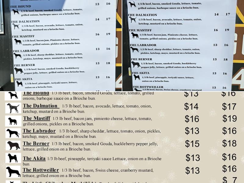 Big Dog Burger Shack Menu