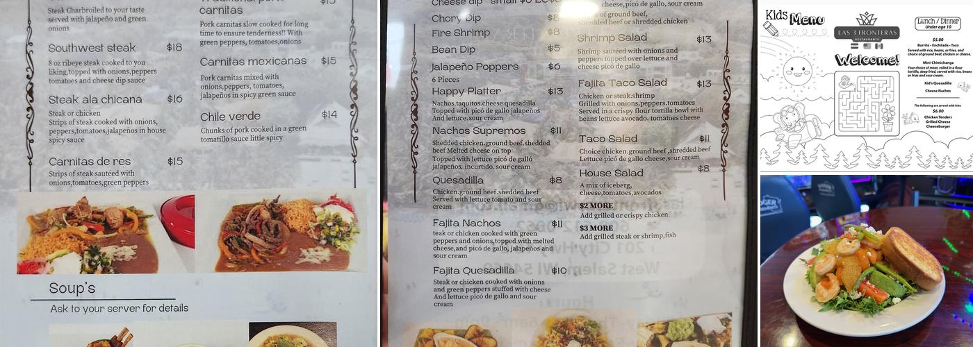 Las 3 Fronteras Menu