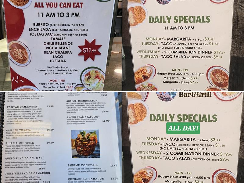 EL Mexico Menu