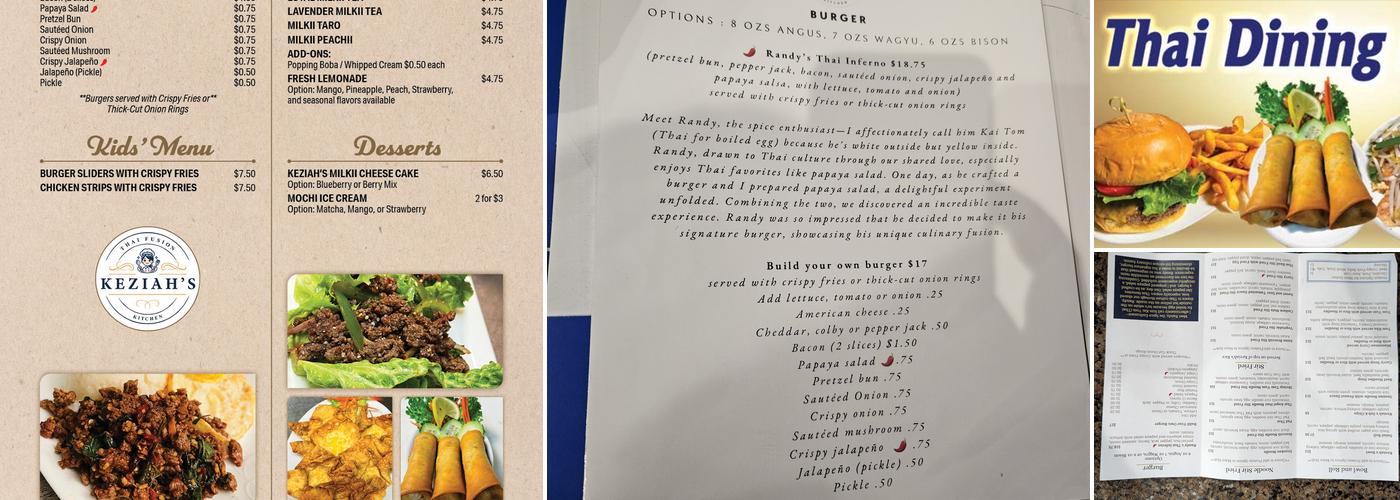 Keziah's Kitchen Menu