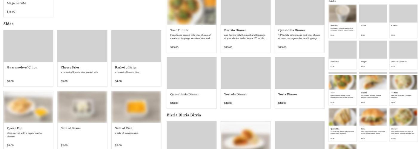 Romero's Taco Truck Menu