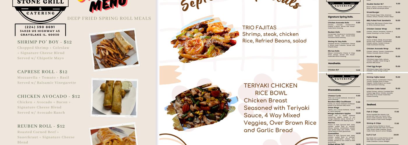 Stone Grill & Catering Menu