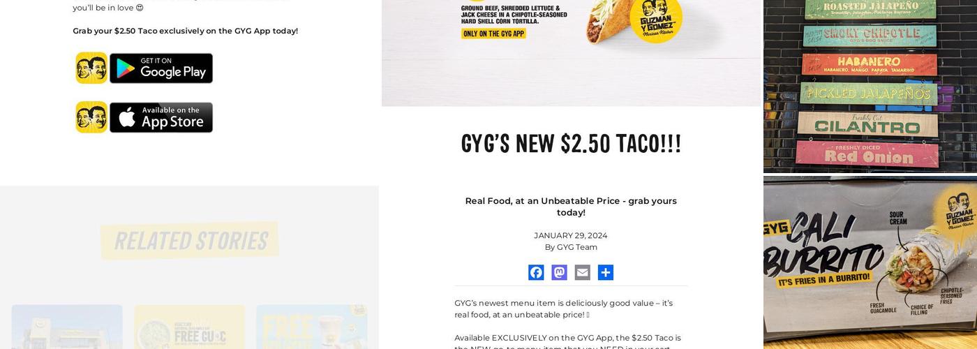 Guzman y Gomez - Buffalo Grove Menu