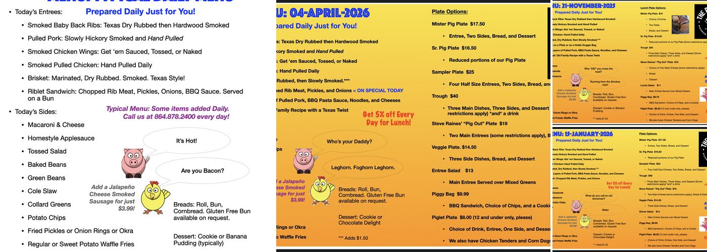 The Porkette Menu