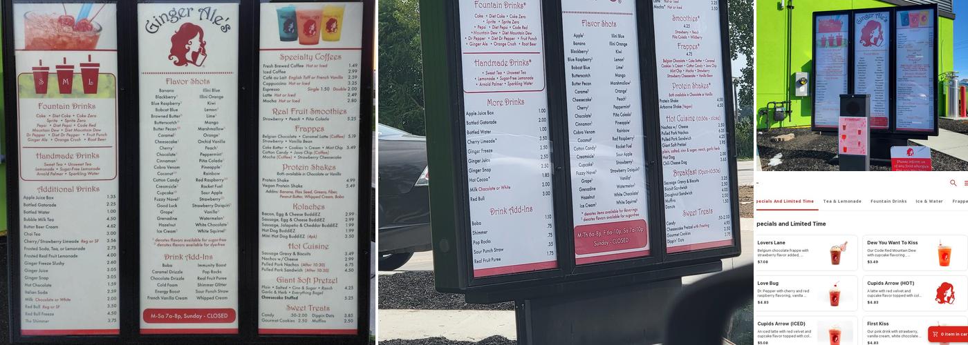 Ginger Ale's Menu
