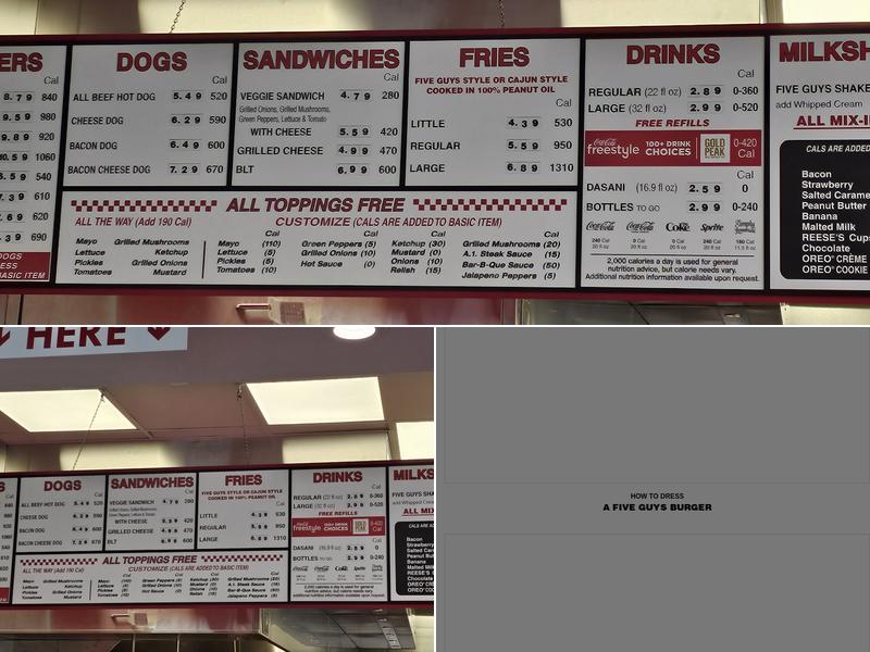 Five Guys Menu