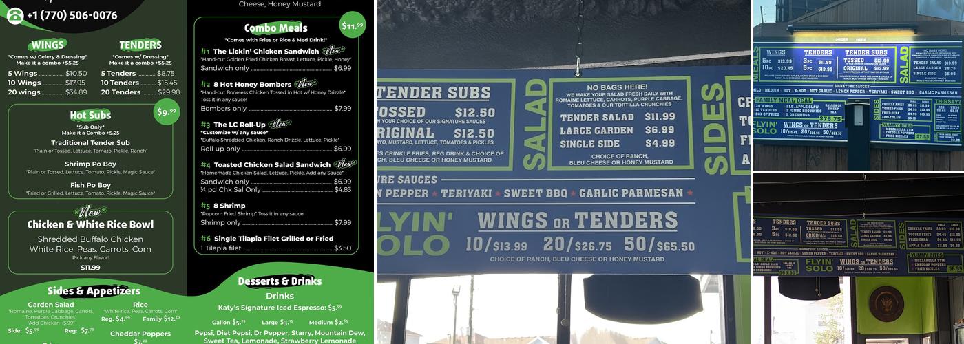 Lickin' Chicken Menu