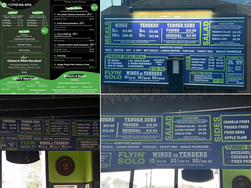 Lickin' Chicken Menu