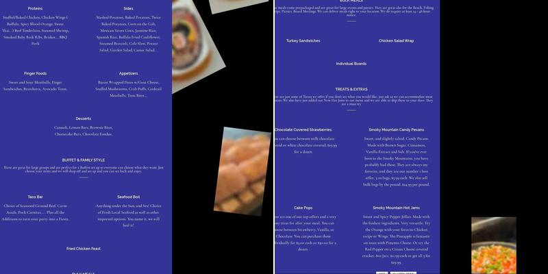 Across the Board Catering Llc Menu