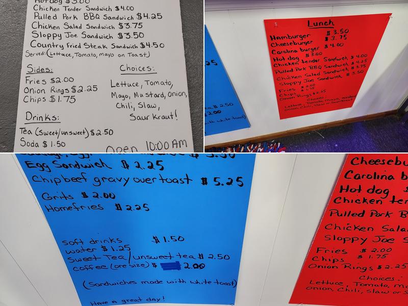 Tina's Grill Menu