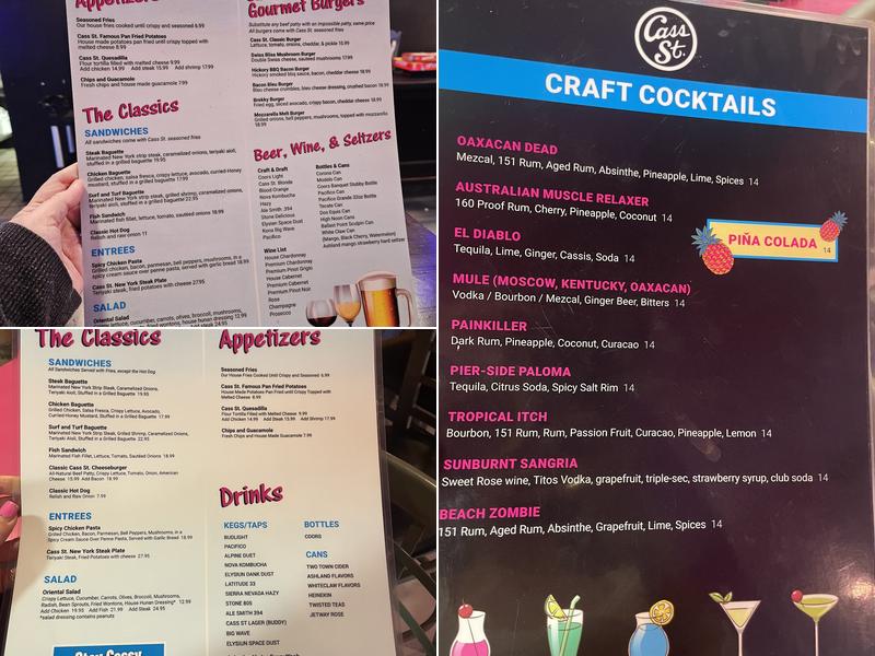 Cass Street Bar & Grill Ocean Beach Menu