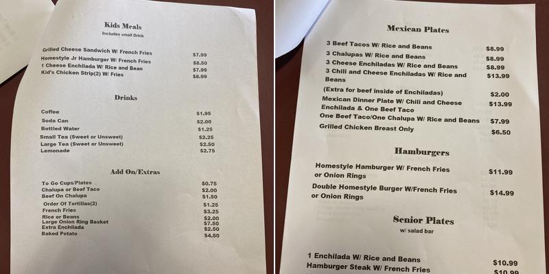 Mom’s Kitchen Menu