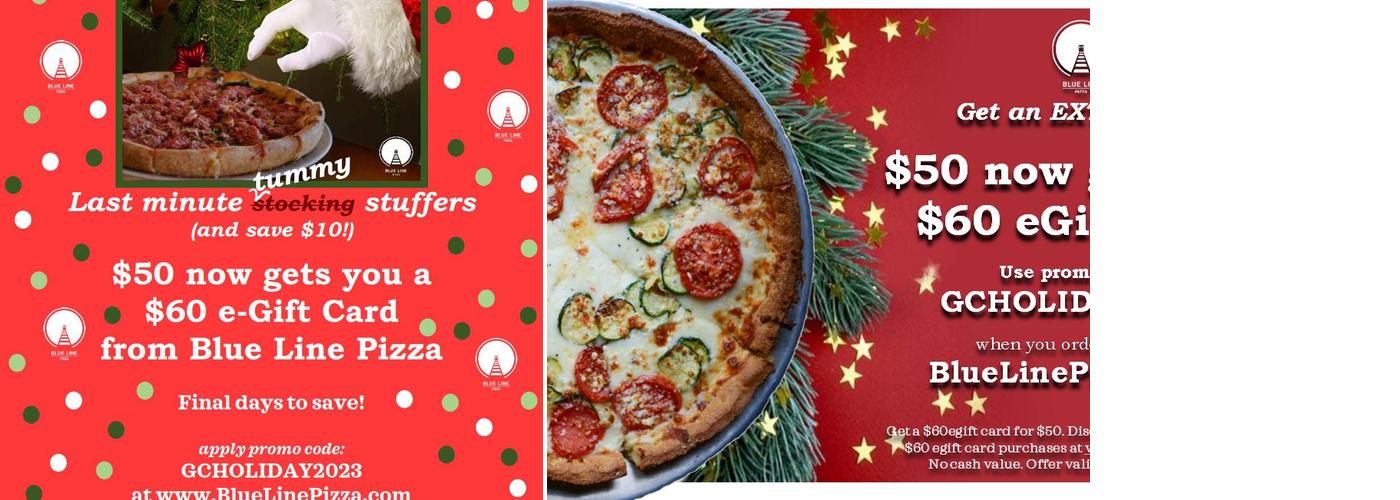 Blue Line Pizza Menu