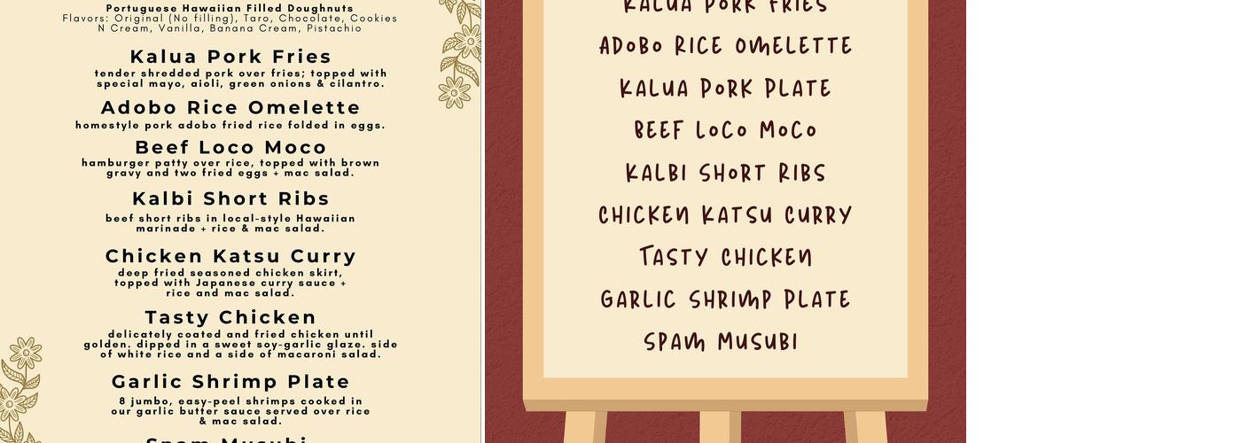 Agsalda Food Company Menu