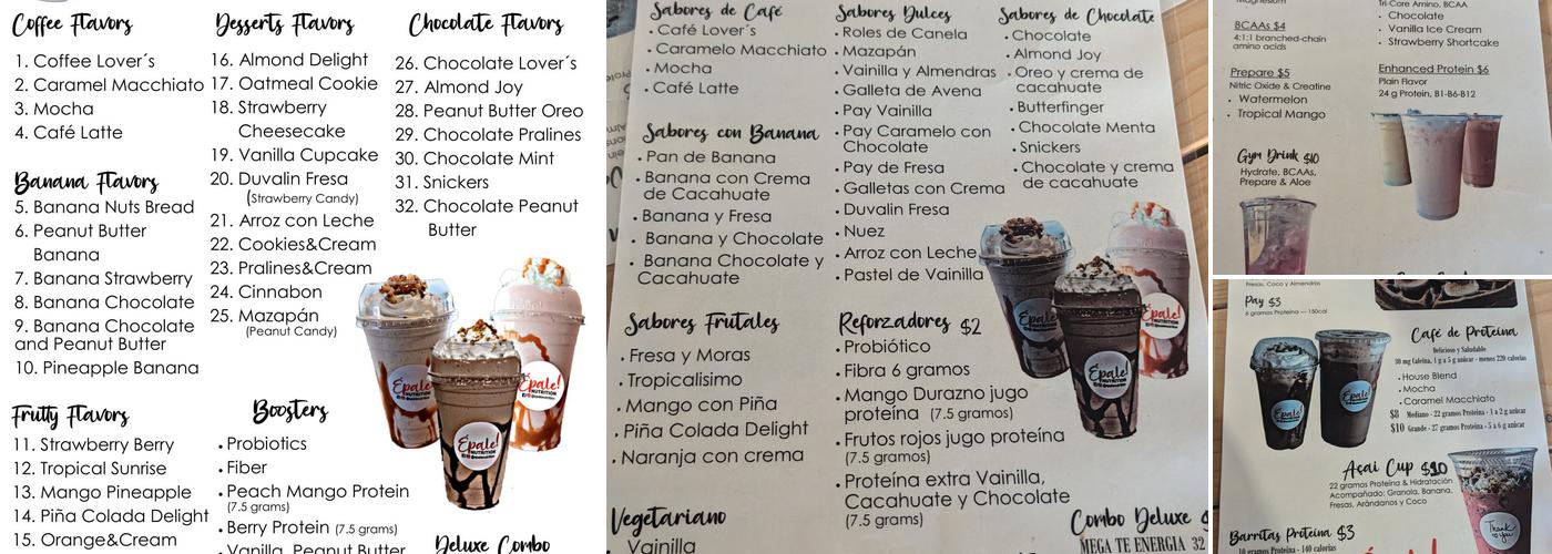 Épale! Nutrition Menu