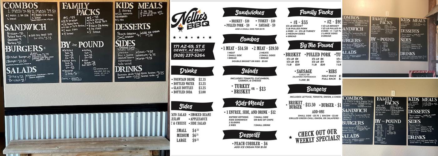 Nellie's BBQ Menu