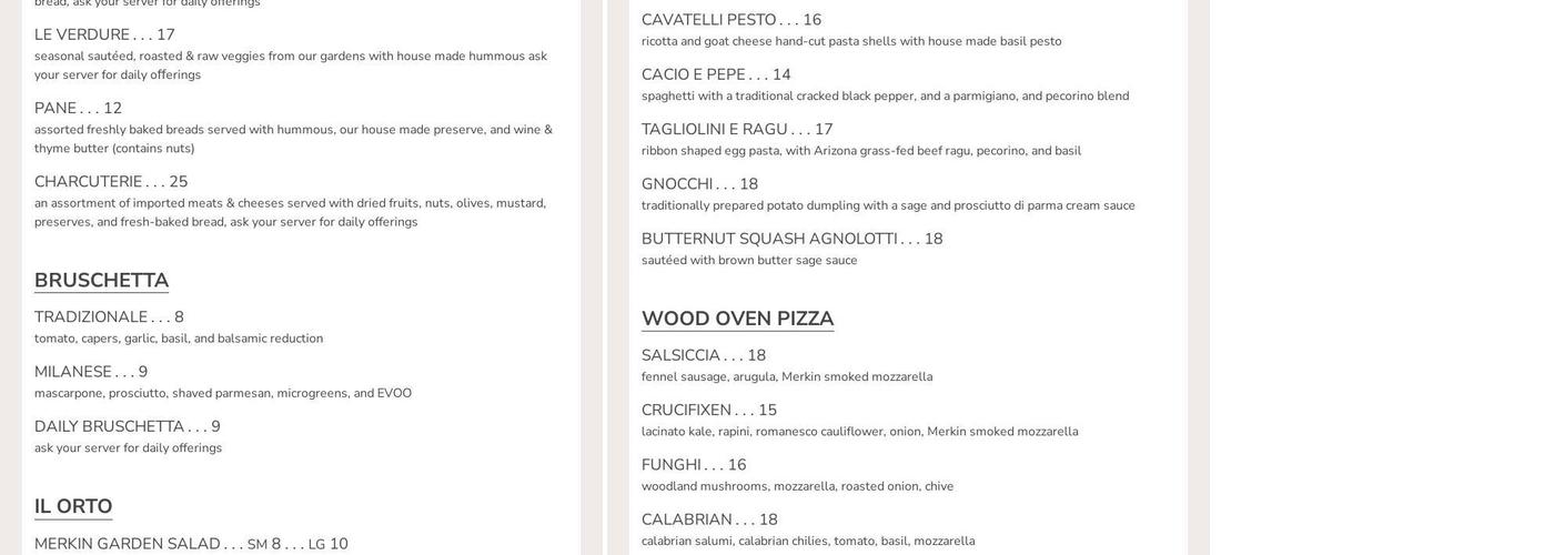 Caduceus Cellars Hilltop Facility Menu